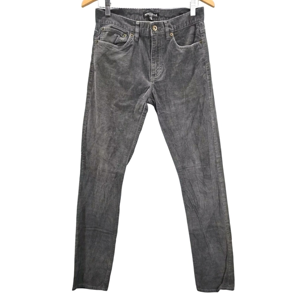J crew Mercantile Flex Gray Mens Corduroy Pants straight 5 pocket Gray  29x32
